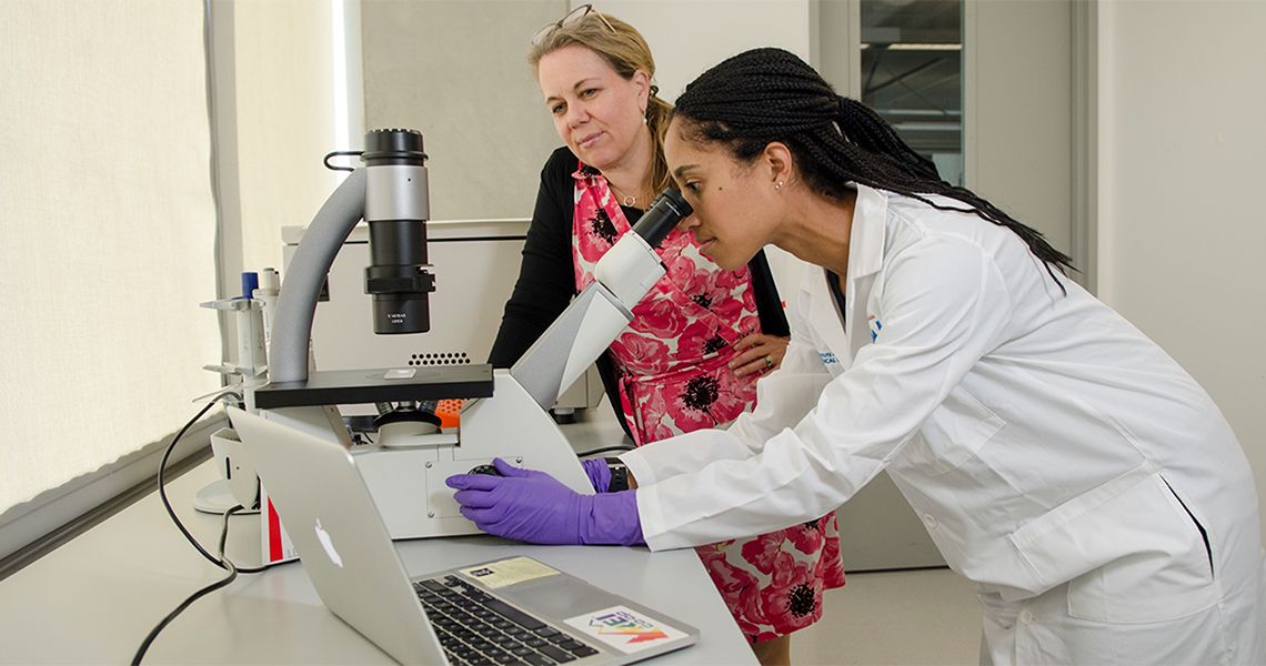 Researchers in a lab