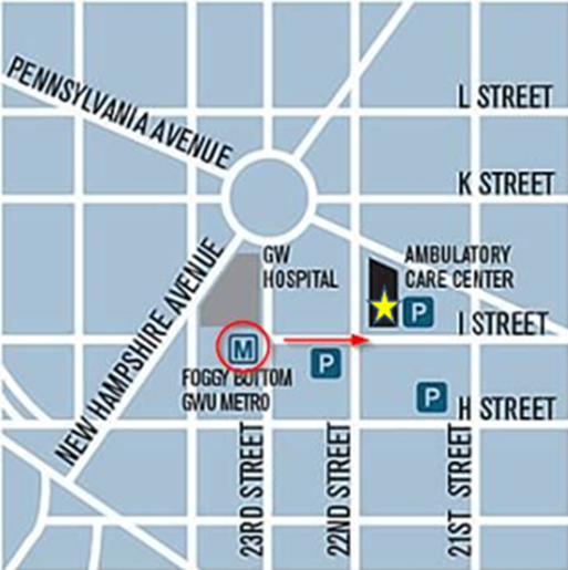 map of Foggy Bottom, showing Metro station and MFA building