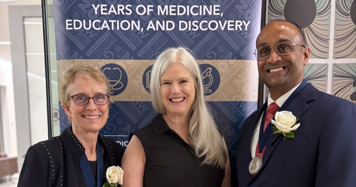 from left, Dr. Puchalski, Dr. Julie Bauman, Dr. Goyal