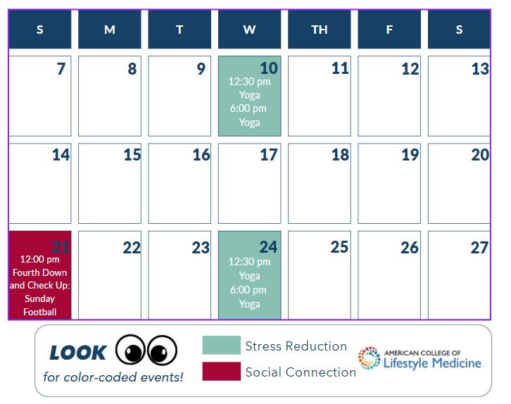 September calendar of events at the GW Cancer Prevention and Wellness Center