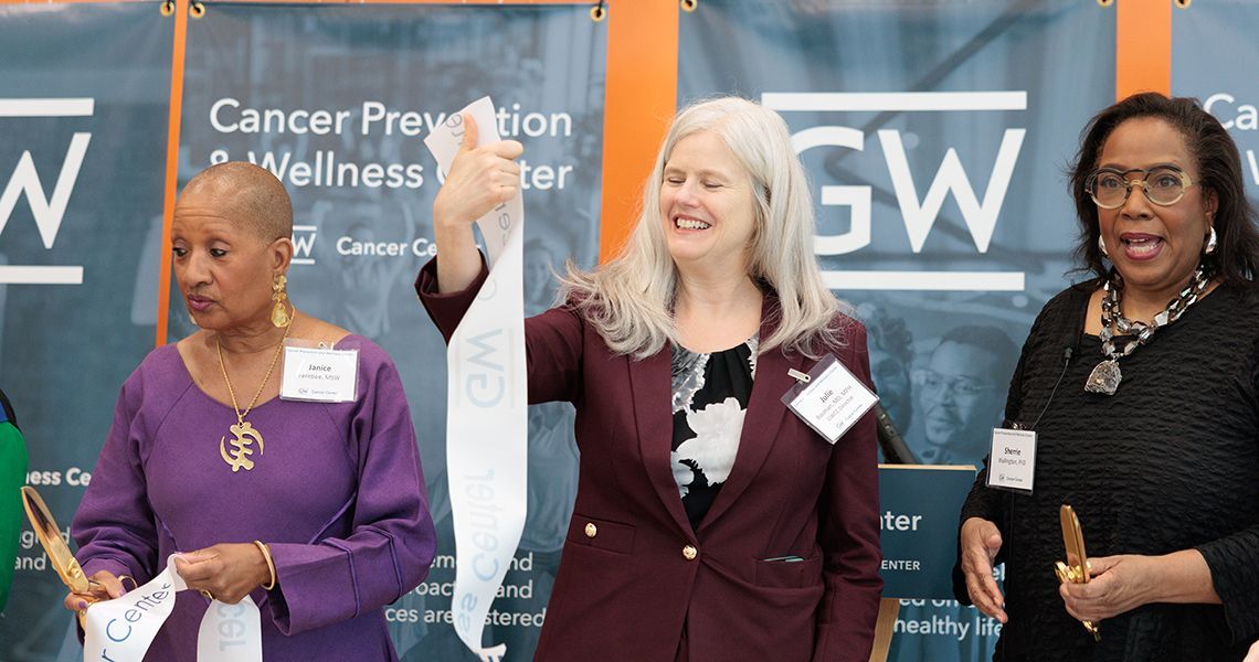 Julie Bauman, MD, at the GW Cancer Prevention and Wellness Center ribbon-cutting