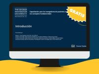 graphic of a computer monitor showing Spanish language training program