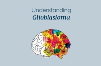 Drawing of a brain with the title Understanding Glioblastoma