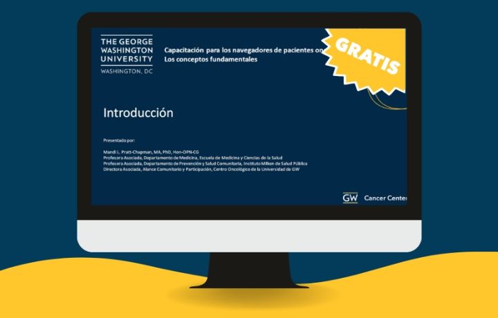 graphic of a computer monitor showing Spanish language training program